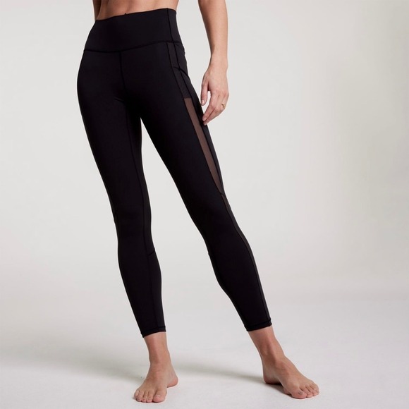 New CALLA Black High Waist Leggings size XS Mesh Panel Athletic Yoga Pants - Picture 3 of 14